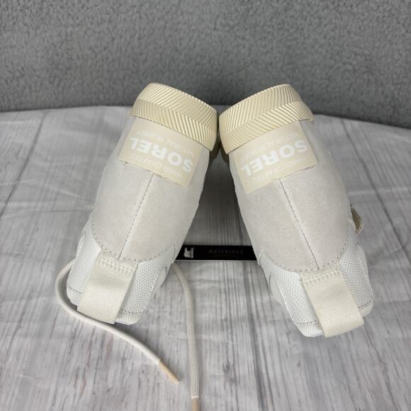 Sorel Womens sz 7 Out N About Hidden Wedge Leather Sneaker Bootie White Sea Salt - Picture 12 of 16